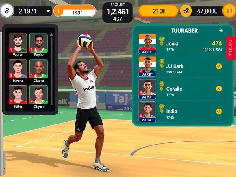 Taj Volley Elite Master gameplay screenshot showing volleyball action